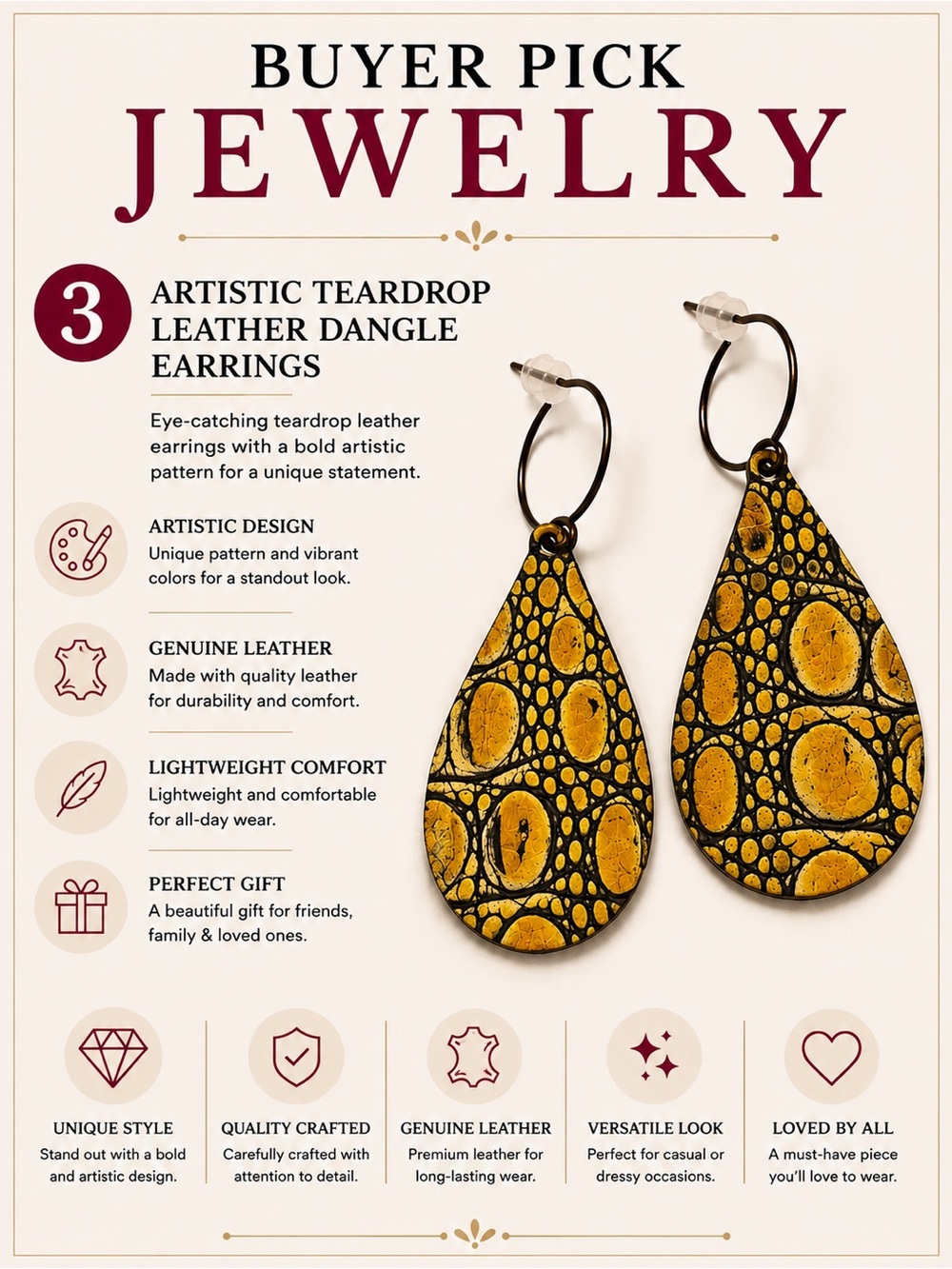 BUY NOW: Buyer Pick- Wo Hoo Earrings - Picture 4 of 13